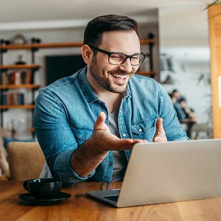 Man using laptop