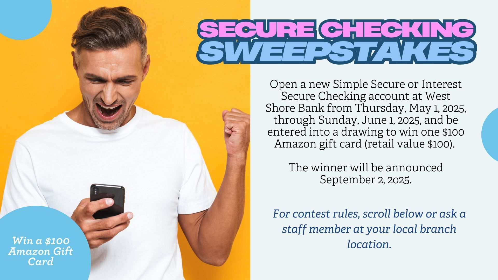 Secure Checking Sweepstakes