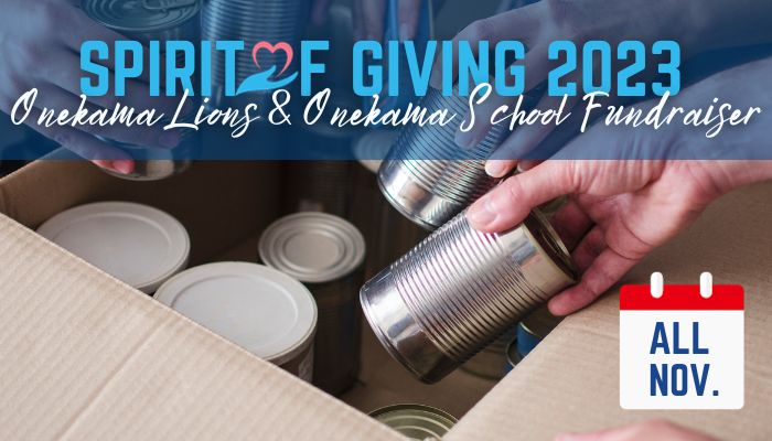 Spirit of Giving 2023 0 Onekama Lions & Onekama School Fundraiser - All November