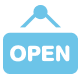 Open door sign icon