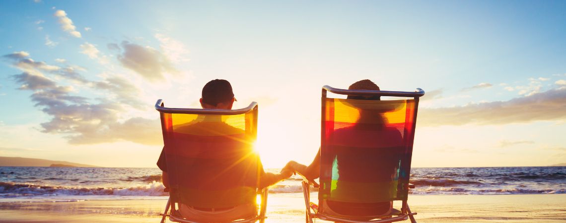 couple on sunset beach