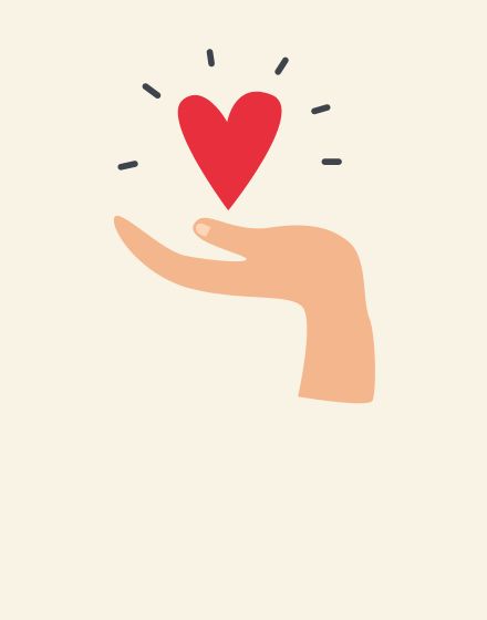 hand with heart graphic